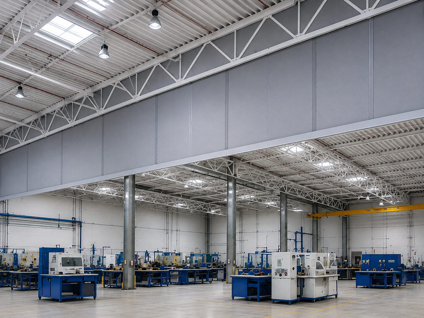 Fire extinguisher alarm and barrier systems for industrial plant and warehouse